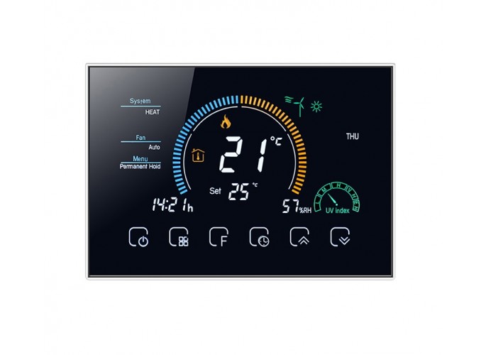 Renov8 Termostato Smart Wi-Fi con LCD a colori per fan-coil a 2/4 tubi  compatibile con scatola 503